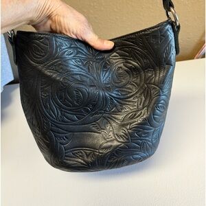 The Sak- Alta floral embossed leather bucket crossbody bag